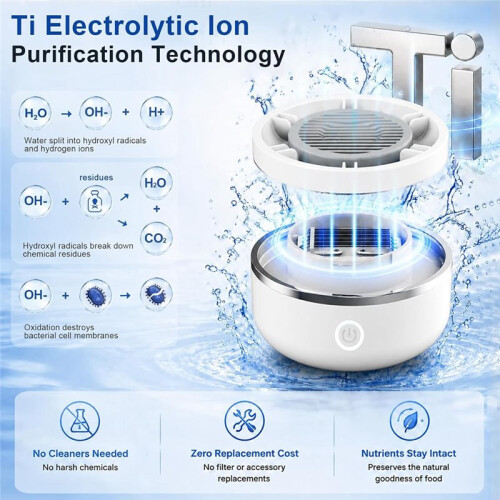 Fruit and Vegetable Washing Machine, Rechargeable Fruit and Vegetable Cleaner , Ti Electrolysis Fruit and Veggie Washer 2