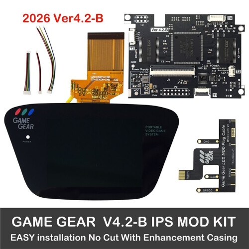 New V4.2B IPS OGS Pre-Laminated LCD Screen Kits for  Game Gear Full Screen Display LCD Highlight Brightness Screen 2