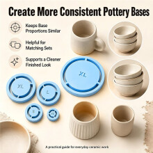 Pottery Foot Tool Set, 5 Sizes for Bowls, Mugs and Clay Projects () Five Graduated Pottery Base