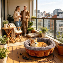 Uppvärmd Kattbädd med Justerbar Temperatur, Tvättbar Inomhusmatta för Kattungar, Valpar och Hundar, 50 cm