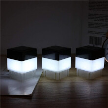 2Pcs Square Outdoor Solar LED Lamp Waterproof White/Warm Dual-Color Light LED Solar Light Fence Post Pool Garden Lamp