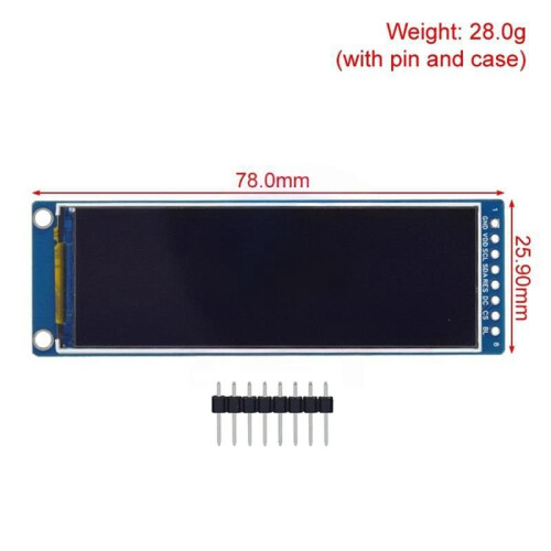 Módulo de Tela LCD TFT de 2,79 Polegadas com Resolução de 142x428, Conector SPI de 8 Pinos NV3007 e Painel de Tela Colorida. 2