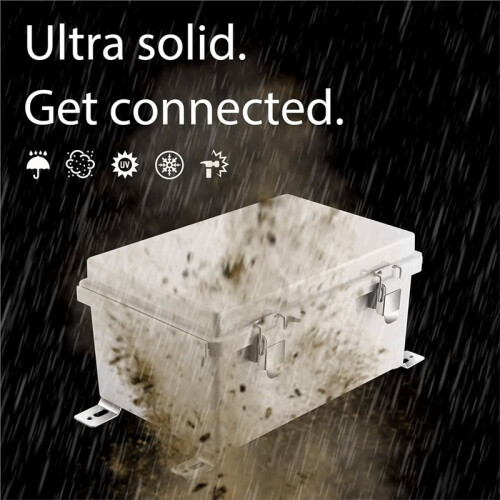 Outdoor Junction Box, IP67 Waterproof Plastic Enclosure for Electrical Project, Includes Mounting Plate and Wall Bracket 1