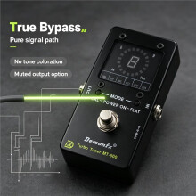 Demonfx MT-500 Turbo Guitar Tuner with Chromatic and Guitar/Bass Programmable Modes True Bypass, Muted Output