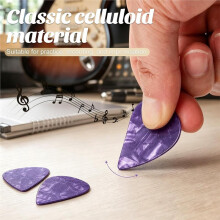 Pacote com 150 Palhetas para Guitarra, 3 Espessuras Diferentes, Palhetas Coloridas de Celuloide para Guitarra e Ukulele