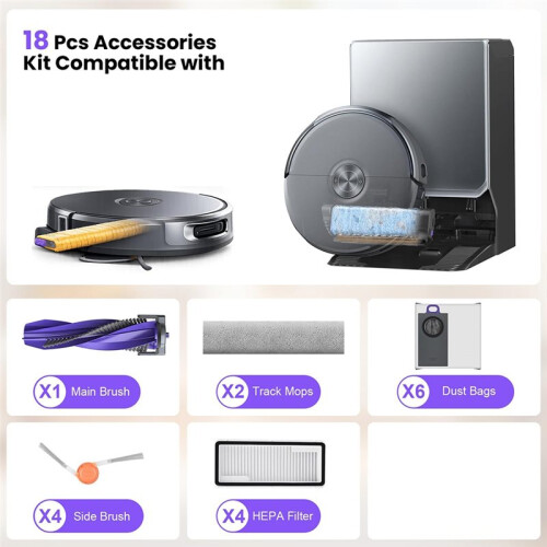18 Pcs Accessories Kit for  FLOW 2 Robot Vacuum Complete Cleaning Solution