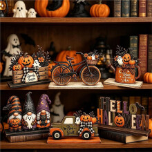 6 Set Halloween Crafts for Adults - Paintable Wooden Cutouts for DIY Fun