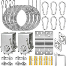 60Pcs Sun Shade Sail Hardware Kit,Ratchet Winch with Cable Rope Sun Sail Hardware Kit for Outdoor Patio Canopy Garden