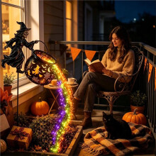 Halloween-Hexenlicht LED, Fließendes Licht, Bunte Halloween-Veranda-Dekoration, Feiertagsparty, Spukhaus, Bauernhof