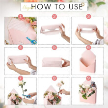 10 Cajas Tipo Sobre para Ramos de Flores, Bolsas de Regalo para Envolver Flores, Cajas Plegables Tipo Sobre de Mano, Cajas de Regalo para el Día del