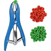 Goat Banding Tools,Stainless Steel Bander and 100pcs Banding Rings,Expander Plier and Bands Kit for Goat Calf Hog