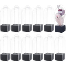12pcs Single Rose Flower Box (Empty Bag), Transparent Flower Packaging Box, Suitable for Weddings, Birthdays