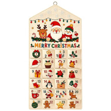 Calendrier de L' Mural de Noël - Compte à Rebours de Noël pour la Décoration Murale de la Maison Pendant les Fêtes de Fin D'Année