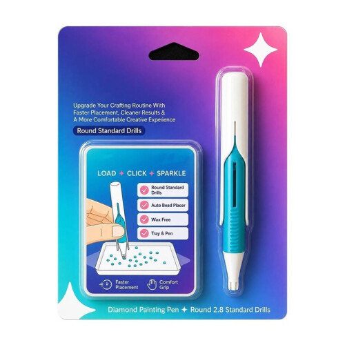 Automatic Diamond Art Bead Dispenser Pen, for 2.8mm Round Diamonds, Durable, Wax-Free and Ergonomically Designed