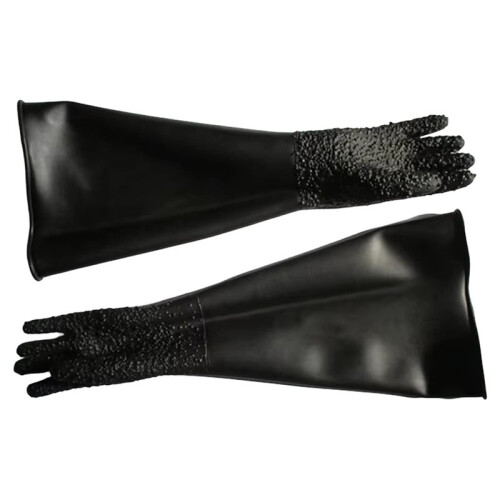 26.8" Sandblasting Rubber Gloves Long Thicken Particles Gloves Sandblasting