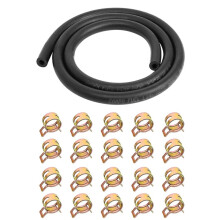 1/4 Fuel , Fuel Hose 1M, NBR Rubber Gasoline Tube with 25 PCS Fuel Clamps, Fuel Kit
