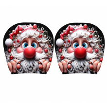 Lot de 2 Housses D'Appuie-Tête de Voiture à Motif Père Noël Mignon, Protection Universelle pour Siège Auto