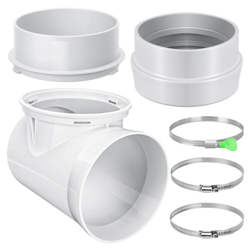 Kit de Cotovelo de 90 Graus para Duto de Ventilação de Secadora de 4 Polegadas (10 cm). Conector de Encaixe Perfeito para Duto de Ventilação de