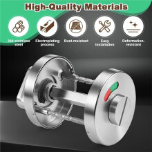 Bathroom Toilet Door Turn Lock with Vacant&Occupied Display, Toilet Release Privacy Indicator Rosette Locks