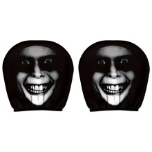2PCS Face Headrest Covers Halloween Scary Face Protector Scary Headrest Cover Thriller Atmosphere for Car