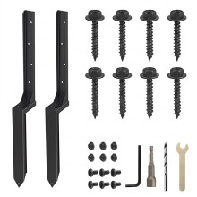 2X Fence Post Repair Kit Quick Fix Broken Wood Posts Support Steel Anchor Stakes