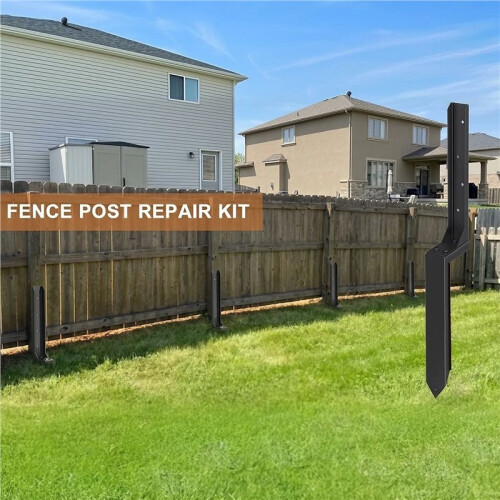 2X Fence Post Repair Kit Quick Fix Broken Wood Posts Support Steel Anchor Stakes 1