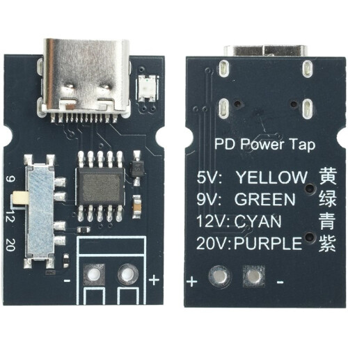 PD QC-Protocol Snellaadmodule met Kleurindicator, Ondersteunt Vier Instelbare Spanningsniveaus: 5V/9V/12V/20V 2