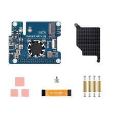 PCIe to M.2 Adapter with PoE Function for Raspberry Pi 5,Supports NVMe M.2 SSD Expansion Card PoE M.2 HAT+