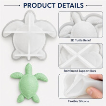 3D Sea Turtle Silicone Molds for Resin and Candle Crafts Three Sea Turtle Shapes for Epoxy Resin, Candle Wax