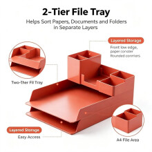 Desktop Storage Organizer Multifunctional Stationery Rack Offices Supplie Storage Box Bedroom Desk Accessories File Tray
