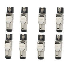 8 Stück RJ45 Cat 8 Stecker, Geschirmt, Werkzeuglos, Modular, 2000 MHz, 40 Gbit/S LAN-Kabel für 22 AWG-24 AWG