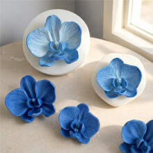 2 Pcs Phalaenopsis Orchid Flower Silicone Candle Mold, 3D Flower Epoxy Resin Molds for Fondant Chocolate Candy Cake
