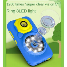 Kids 2-in-1 Camera Microscope Toy,1200X Magnification Microscope,Flip Photo Lens for Kids Camera for 3-12 Boys Girls