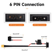 Male Female for Hailong Battery Discharge Connector 50A Fuse Protection EBike Power Battery Base Replacement Parts 5pin