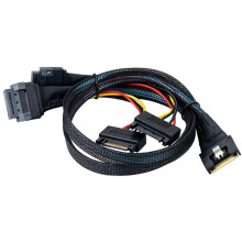 PCIE Slimline SFF-8654 8i to 2-Port Gen-Z 1C Breakout Cable Anti-Mis-Insertion Full-Coverage Connector 0.8M