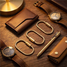 10 Pcs Gold Brass Key Rings, Secure Screw Lock Anti Theft Keychain Clip, Suitable for Daily Key Storage Purse Charms