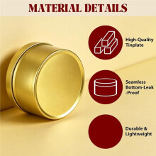 48 Boîtes à Bougies de 113 G (4 Oz) en Fer-Blanc avec Couvercles Hermétiques pour la Fabrication de Bougies, Baumes, Épices et Cadeaux