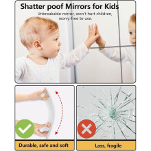 Shatterproof Peel and Stick Mirror Tiles for Wall Decorative,8 Pcs 16x12 in Unbreakable Small Mirrors for Wall Decor