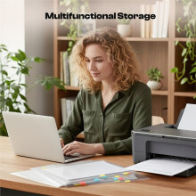 24 Transparent Document Folders (Includes 60 Colorful Index Tabs), Ideal for Organizing Documents in Offices and Schools