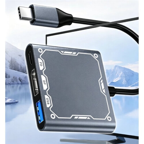 USB C to  Adapter Dock, Type C to DP 1.4+USB 2.0+PD 100W Charging, DP ALT Mode for
