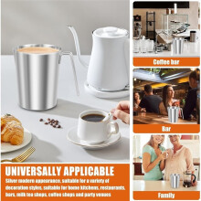 Pichet à Lait en Acier Inoxydable de 2 L, Mousseur à Lait avec Graduation, Bec Verseur à Large Ouverture, pour Cuisine, Bar et Café