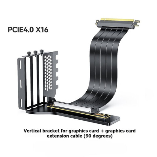 GPU Riser Cable Kit PCIe 4.0 X16  Card Extension Cable 25cm with Vertical Mount Bracket for Gaming Computer Case 1