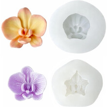 2 Pcs Phalaenopsis Orchid Flower Silicone Candle Mold, 3D Flower Epoxy Resin Molds for Fondant Chocolate Candy Cake