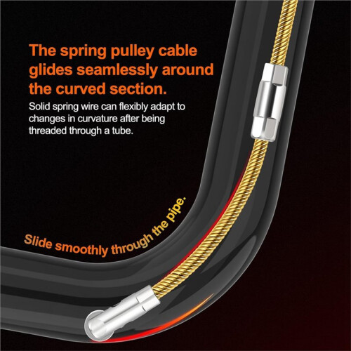 Fish Tape 16.4ft Wire Puller Electrical Wire Snake for Running Wall Wire Cable, Pulley  Spring, Heavy Duty, Through 1