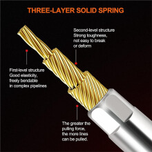 Fish Tape 16.4ft Wire Puller Electrical Wire Snake for Running Wall Wire Cable, Pulley Spring, Heavy Duty, Through