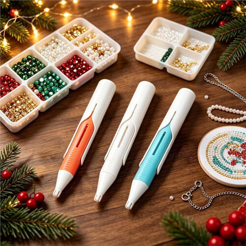 Automatic Diamond Art Bead Dispenser Pen, for 2.8mm Round Diamonds, Durable, Wax-Free and Ergonomically Designed 2
