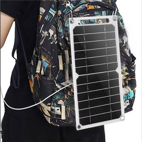 Outdoor Emergency Solar Panel Charger Portable 6V 6W Solar Panel System Backpack Mountable for Hiking Camping 2