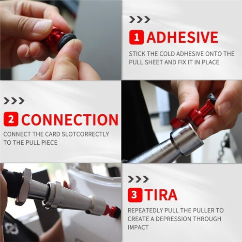 Spring Pull Hammer Car Dent Repair Tool, Carbon Steel Dent Puller with Ergonomic Handle, for Auto Body Dent Removal, 1PC 2