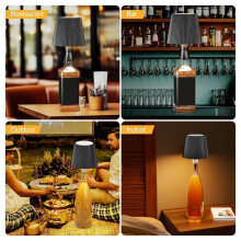 Lámpara Inalámbrica para Botellas, Lámpara LED para Botellas de Vino con Tapón, Luces Recargables de 3 Colores para Botellas de Vino para Bares