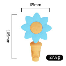 (Blue Sunflower)Silicone Cowboy Hat Wine Seal With Patented Design For Gift And Home Bar Accessories